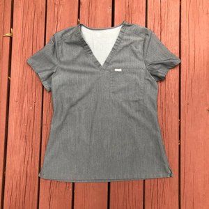 FIGS Catarina Graphite Scrub Top V-Neck Size SMALL